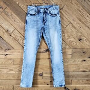 Old Navy Slim Jeans Mens 30x32 24/7 Acid Wash Light Blue Denim Pockets